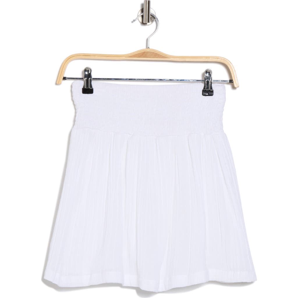 Vitamin A ® Costa Organic Cotton Smocked Cover-up Miniskirt In White