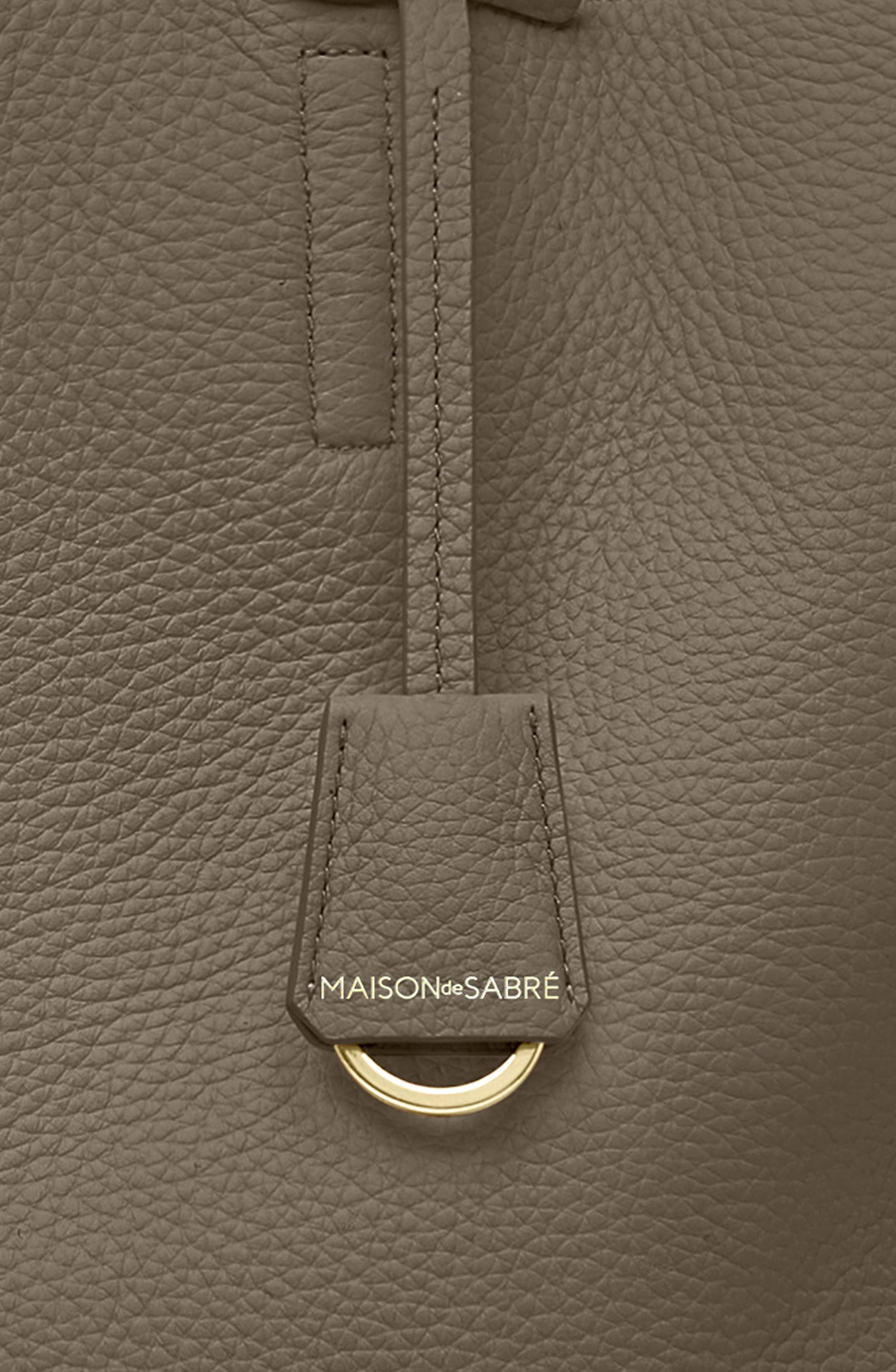 Large Leather Zipped Soft Tote, Alternate, color, Cashmere Clay