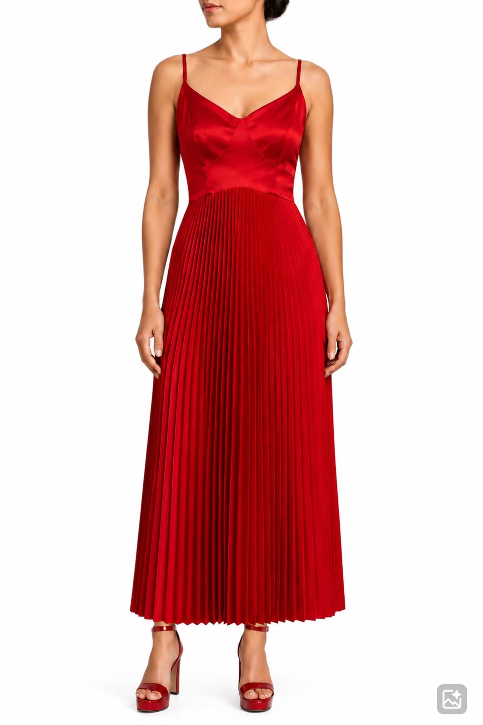 Spaghette Mat Nicole Miller Pleated Satin Dress (Women) | Nordstromrack