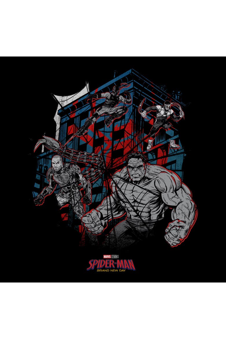 Men's Marvel Villains in Spidey Web T-Shirt, Alternate, color, Black