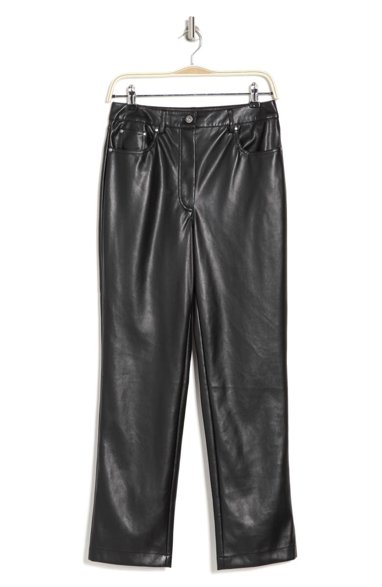 Avec Les Filles Straight Leg Faux Leather Pants, Alternate, color,