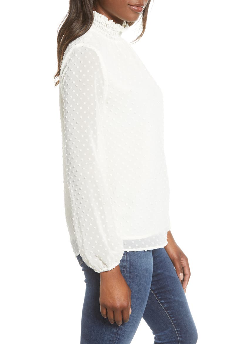 Gibson Victorian Long Sleeve Swiss Dot Blouse, Alternate, color, IVORY