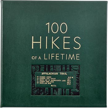 100 Hikes Of A Lifetime Leather Coffee Table Book