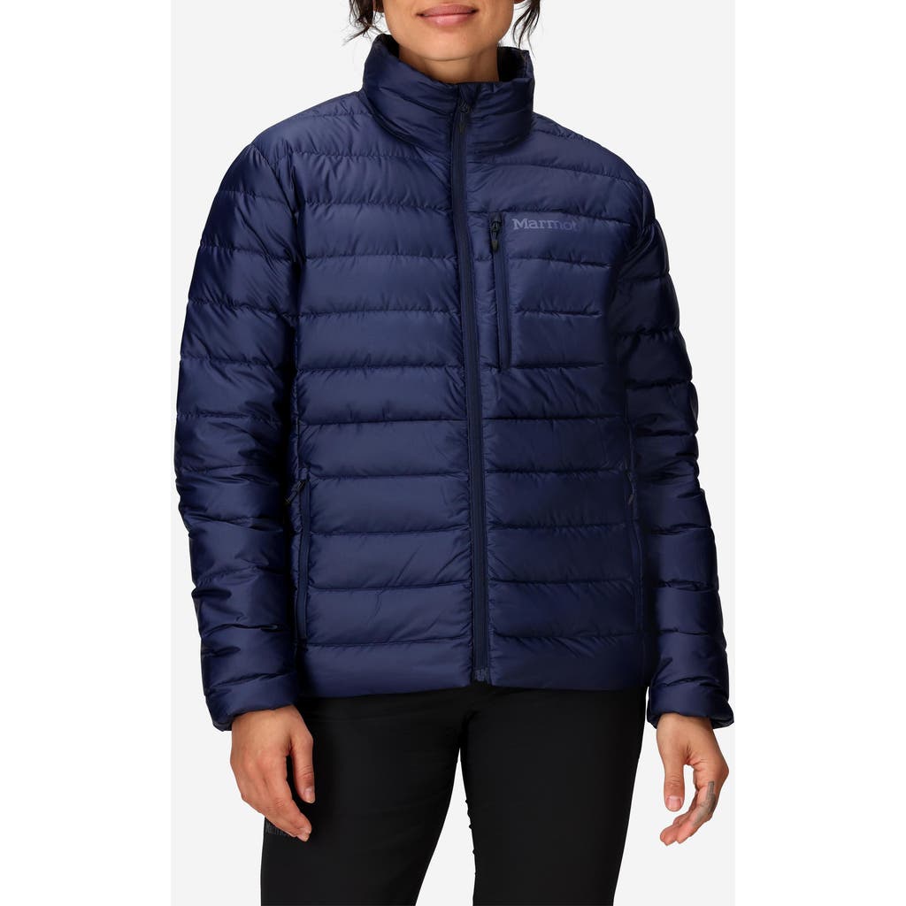 Marmot Highlander Quilted 700 Fill Power Down Puffer Jacket In Blue