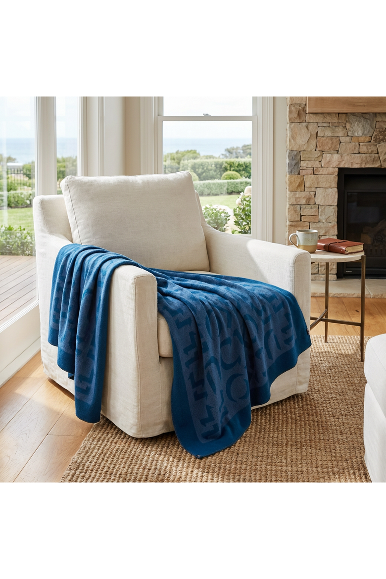 Merino Wool Fleece Throw, Alternate, color, Blue Expletive
