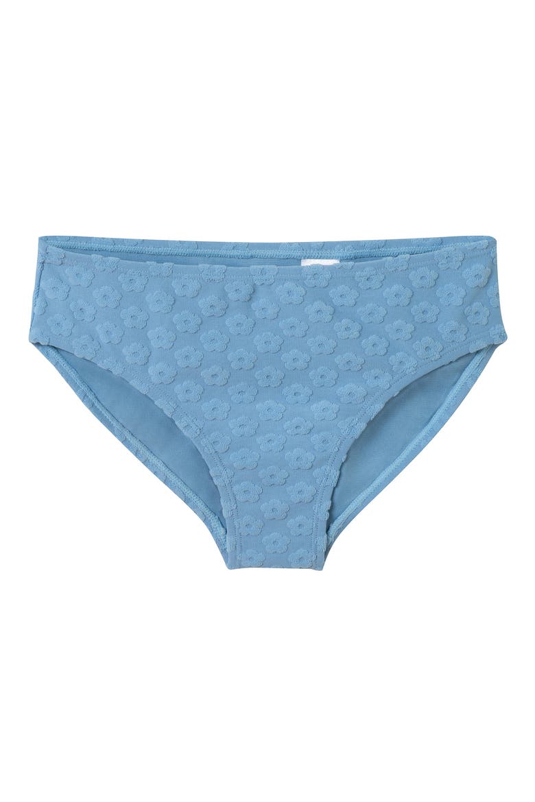 Kids' Floral Jacquard Terry Two-Piece Swimsuit & Cover-Up Skirt Set, Alternate, color, BLUE TERRY