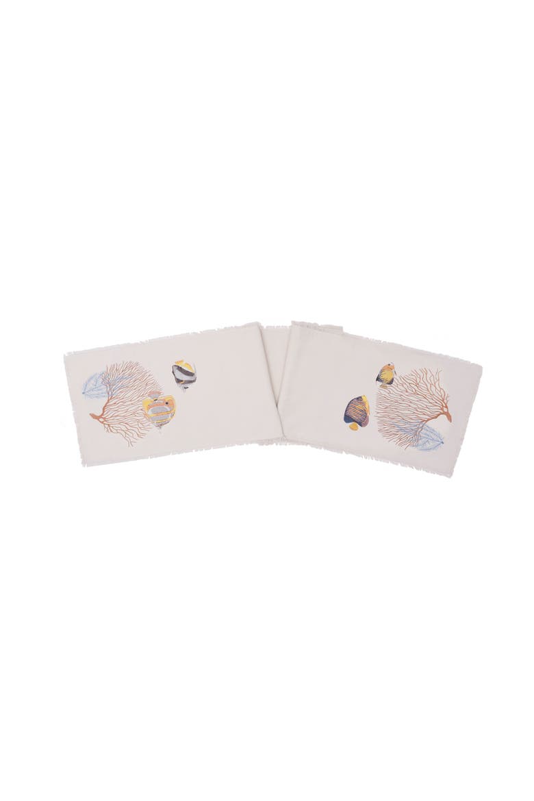 Reef Coral Table Runner 14" x 72", Main, color, Beige