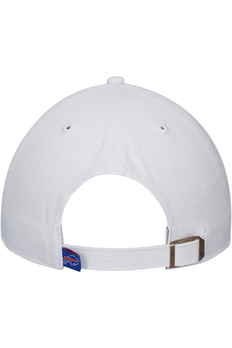 Men's '47 White Buffalo Bills Logo Clean Up Adjustable Hat, Alternate, color, White