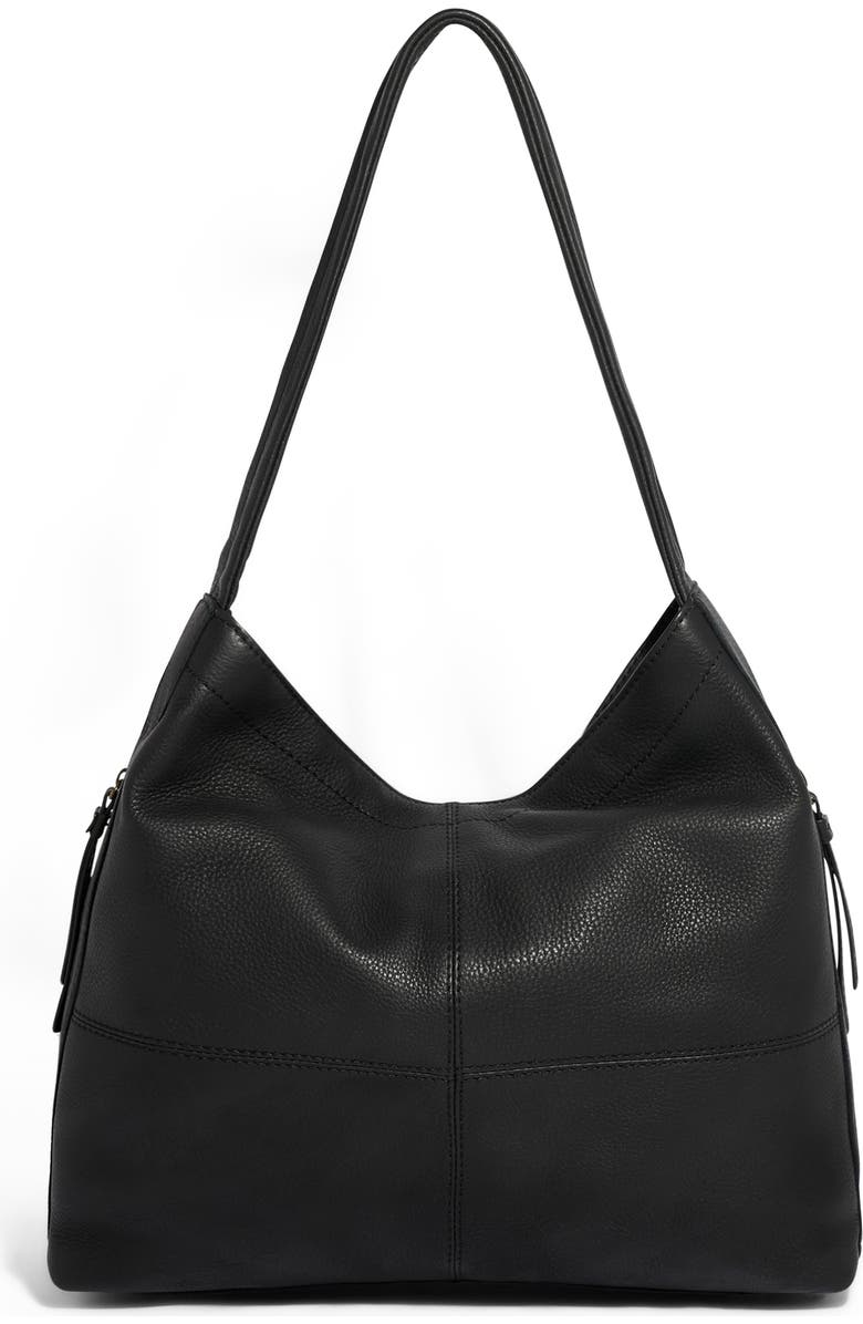 AMERICAN LEATHER CO. Virginia Leather Hobo Bag, Alternate, color, Black