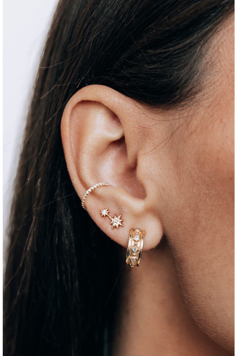 North Star Single Stud Earring, Alternate, color, GOLD LEFT