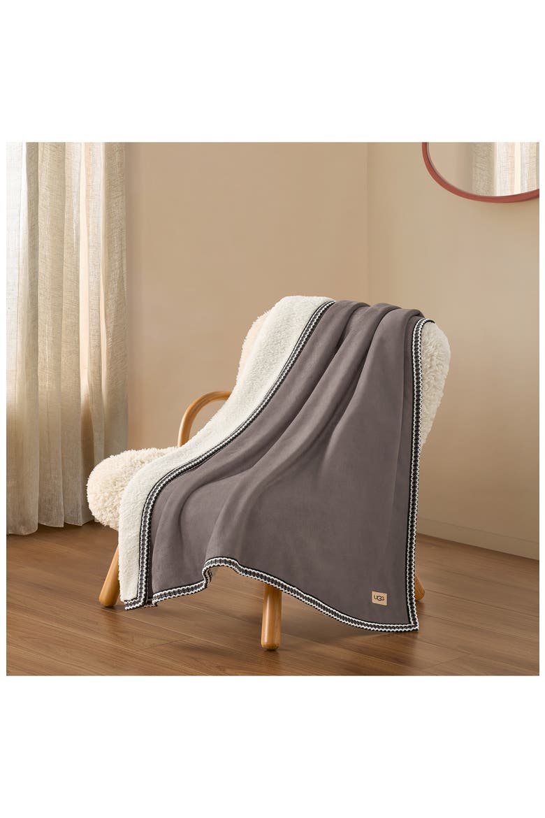 Kirkwood Uggbraid Throw Blanket, Alternate, color, CHARCOAL
