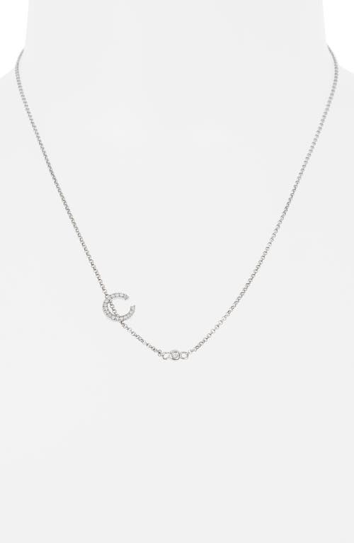 Meshmerise Diamond Initial Bezel Bracelet In White-c