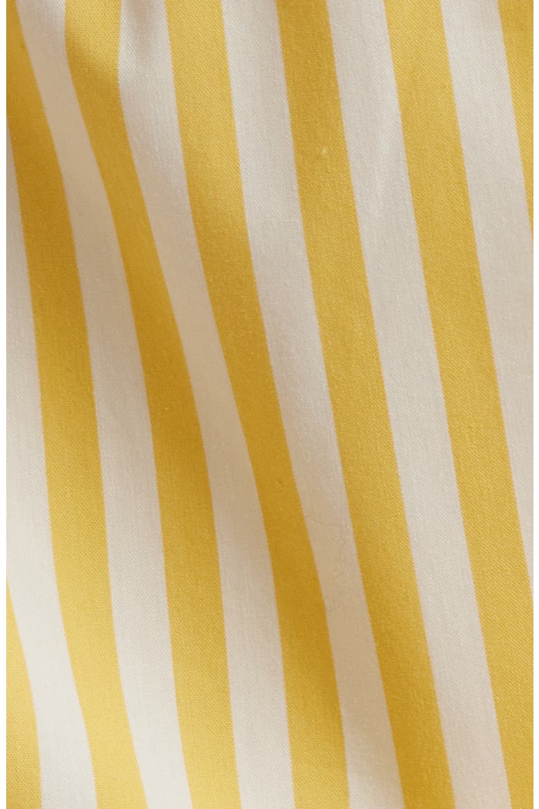 The Brinley Stripe Stretch Cotton Poplin Miniskirt, Alternate, color, LEMON DROP X BRULE