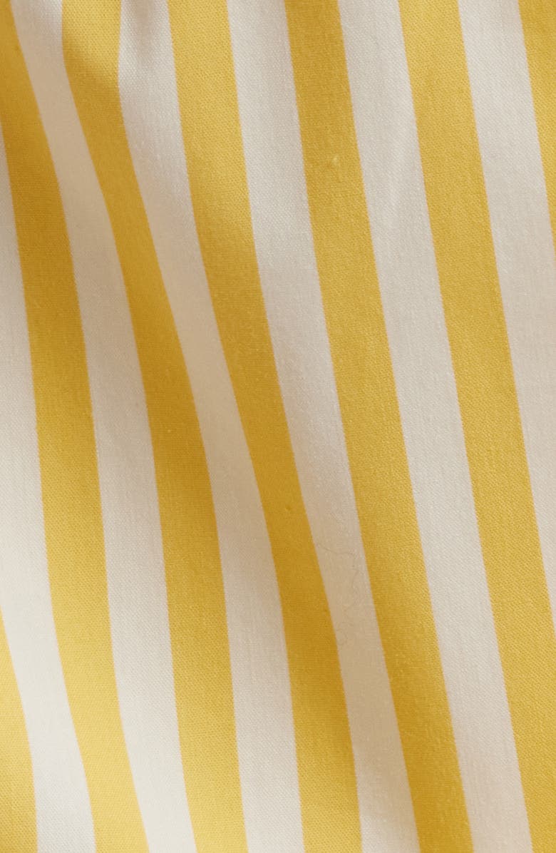 Solid 
Striped The Brinley Stripe Stretch Cotton Poplin Miniskirt, Alternate, color, Lemon Drop X Brule