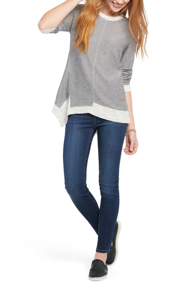 Spring Fling Stripe Cotton Blend Sweater, Alternate, color, BLUE MULTI