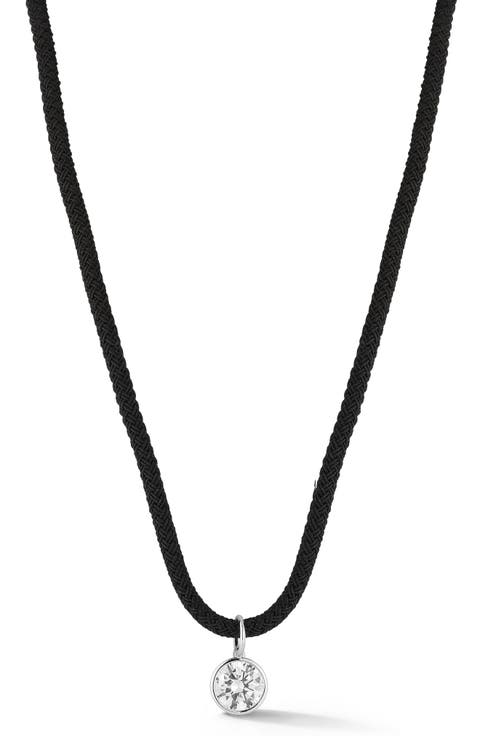 Solitaire Pendant Cord Necklace
