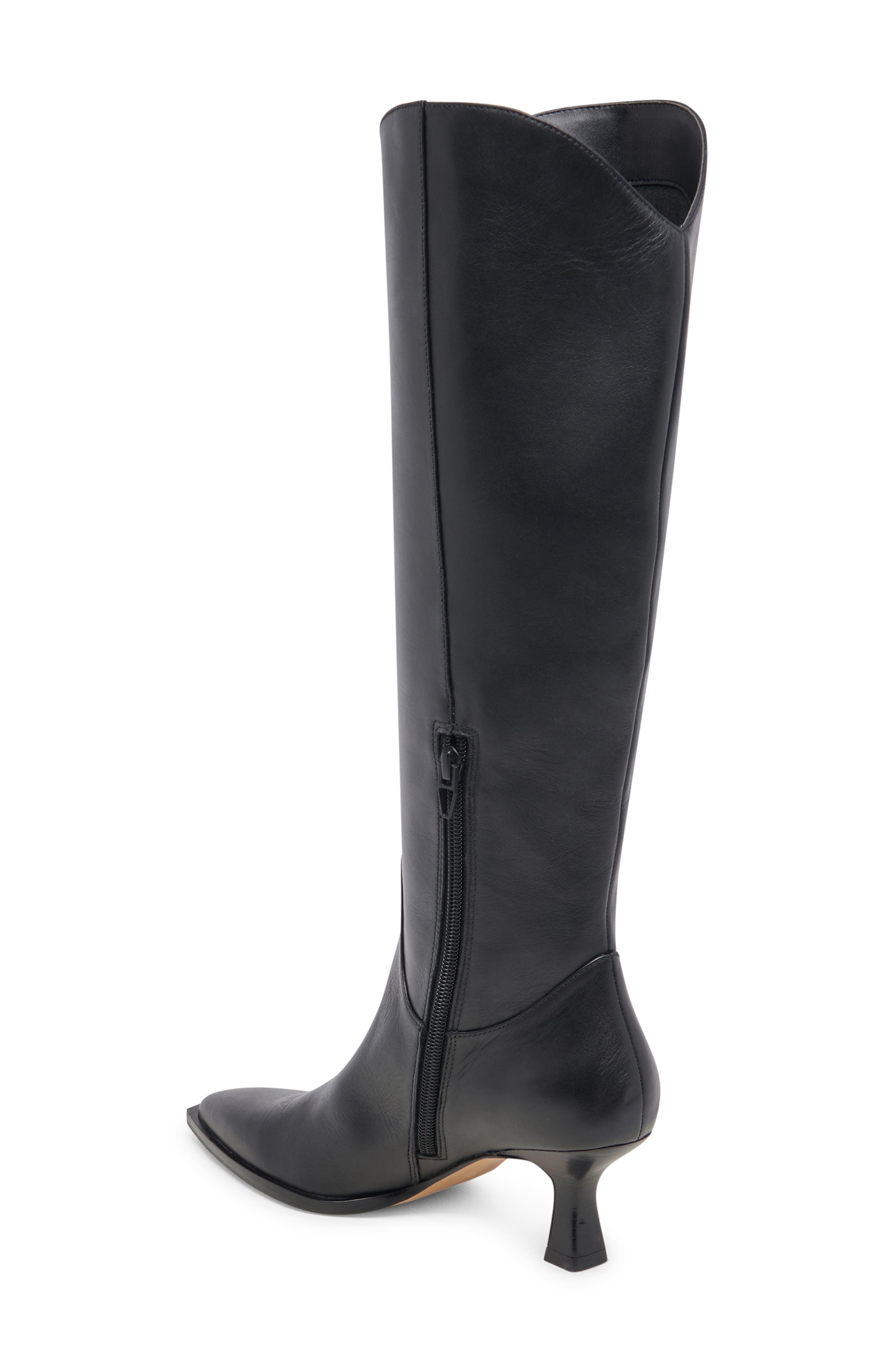 Annika Pointed Toe Boot, Alternate, color, BLACK LEATHER