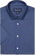 Mizzen+Main Halyard Trim Fit Geo Pattern Short Sleeve Button-Up Shirt