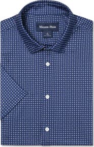 Mizzen+Main Halyard Trim Fit Geo Pattern Short Sleeve Button-Up Shirt