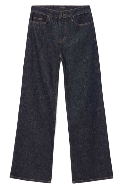 Allsaints Ember Sparkle Wide Leg Jeans In Black