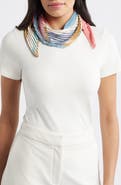 Echo Painterly Composition Pleated Diamond Scarf