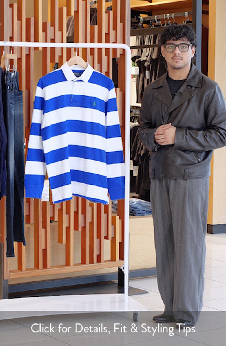The Iconic Rugby Stripe Long Sleeve Polo, sales video thumbnail