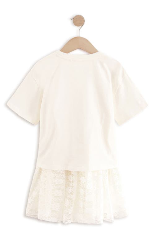 Next Kids' Cotton Graphic T-shirt & Lace Twofer Dress Set