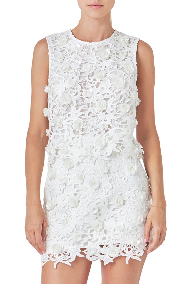 Embellished Sleeveless Top, Main, color, WHITE