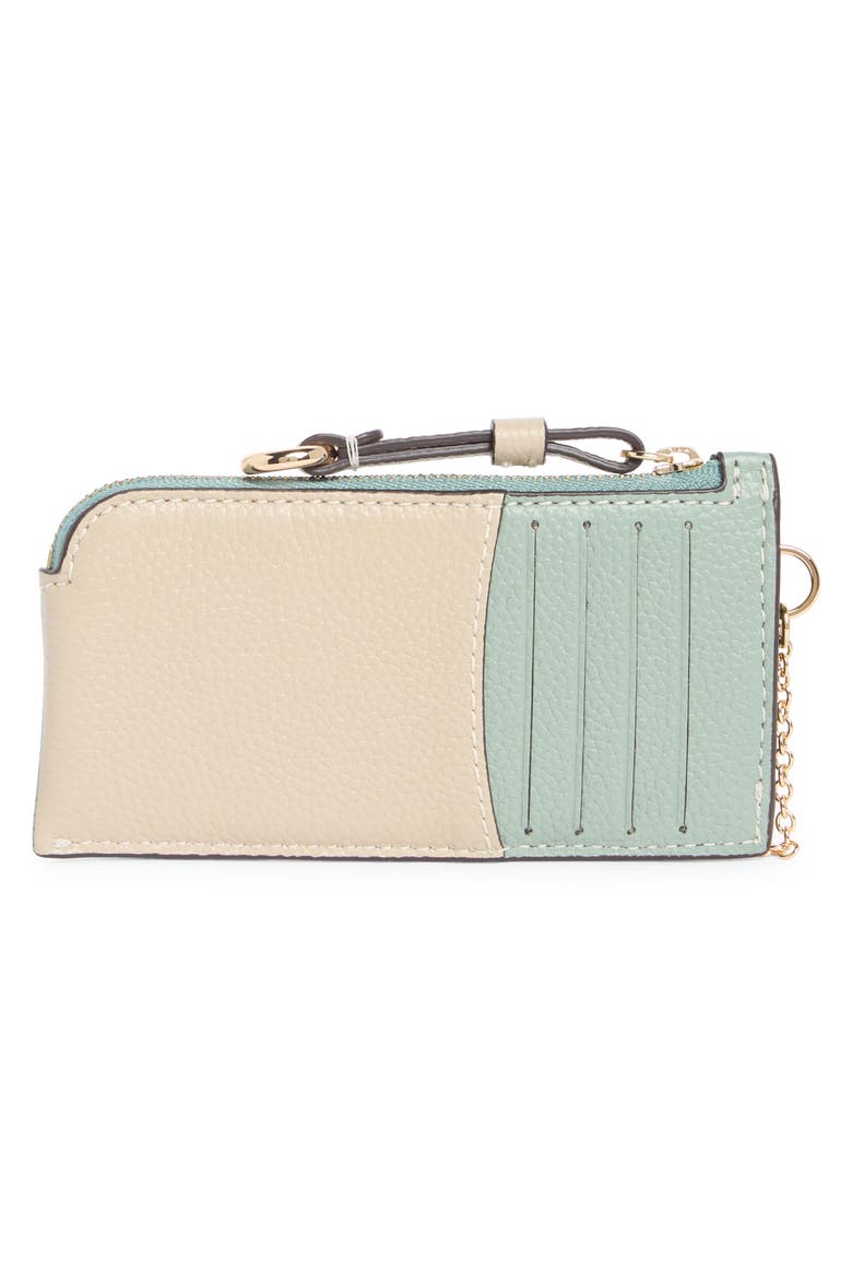 Essential Leather Card Case, Alternate, color, LILY PAD / IVORY/ CH SESAME