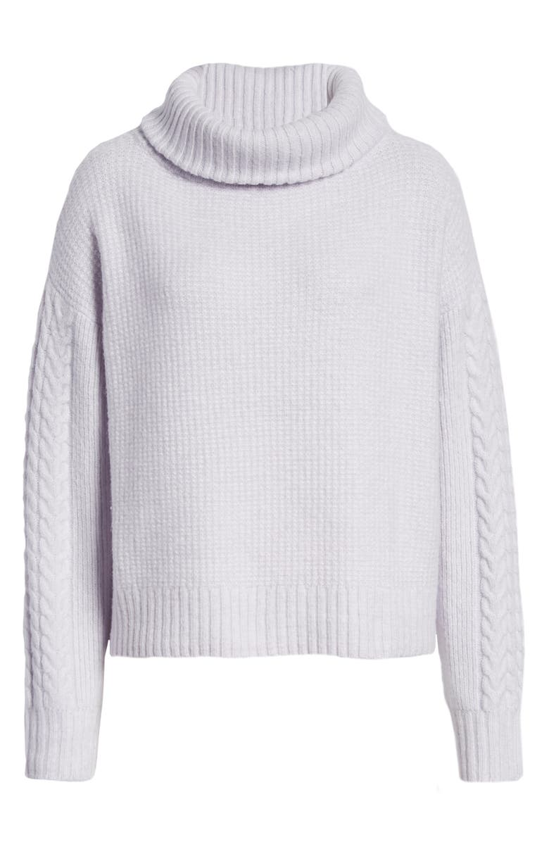 Something Navy Cozy Textured Turtleneck, Alternate, color,