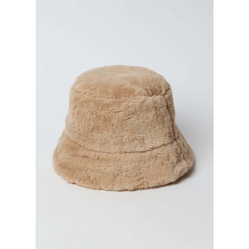 Hat Attack Faux Fur Bucket Hat In Brown