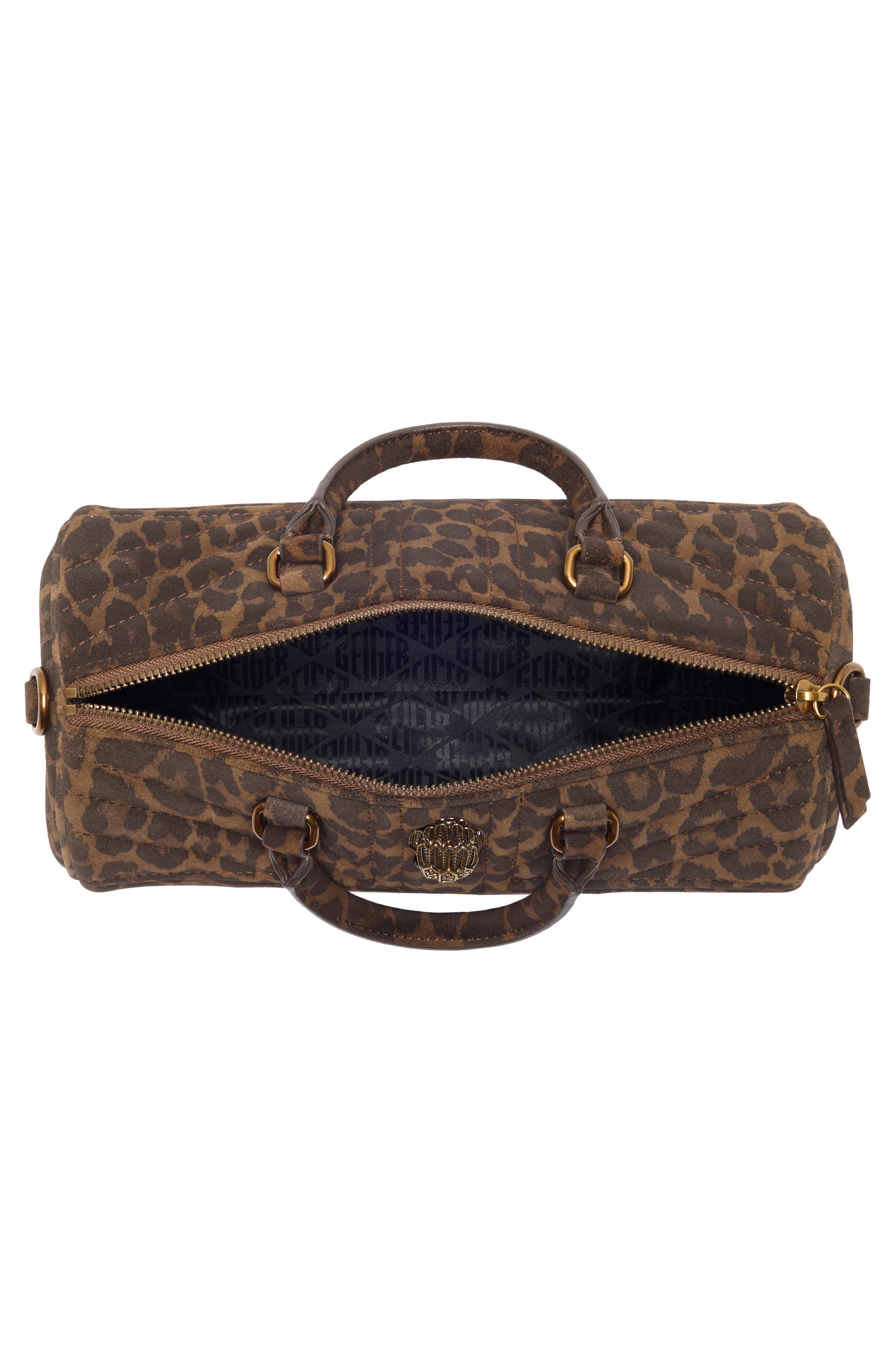 Union Jack Leopard Print Suede Barrel Bag, Alternate, color, OPEN BROWN