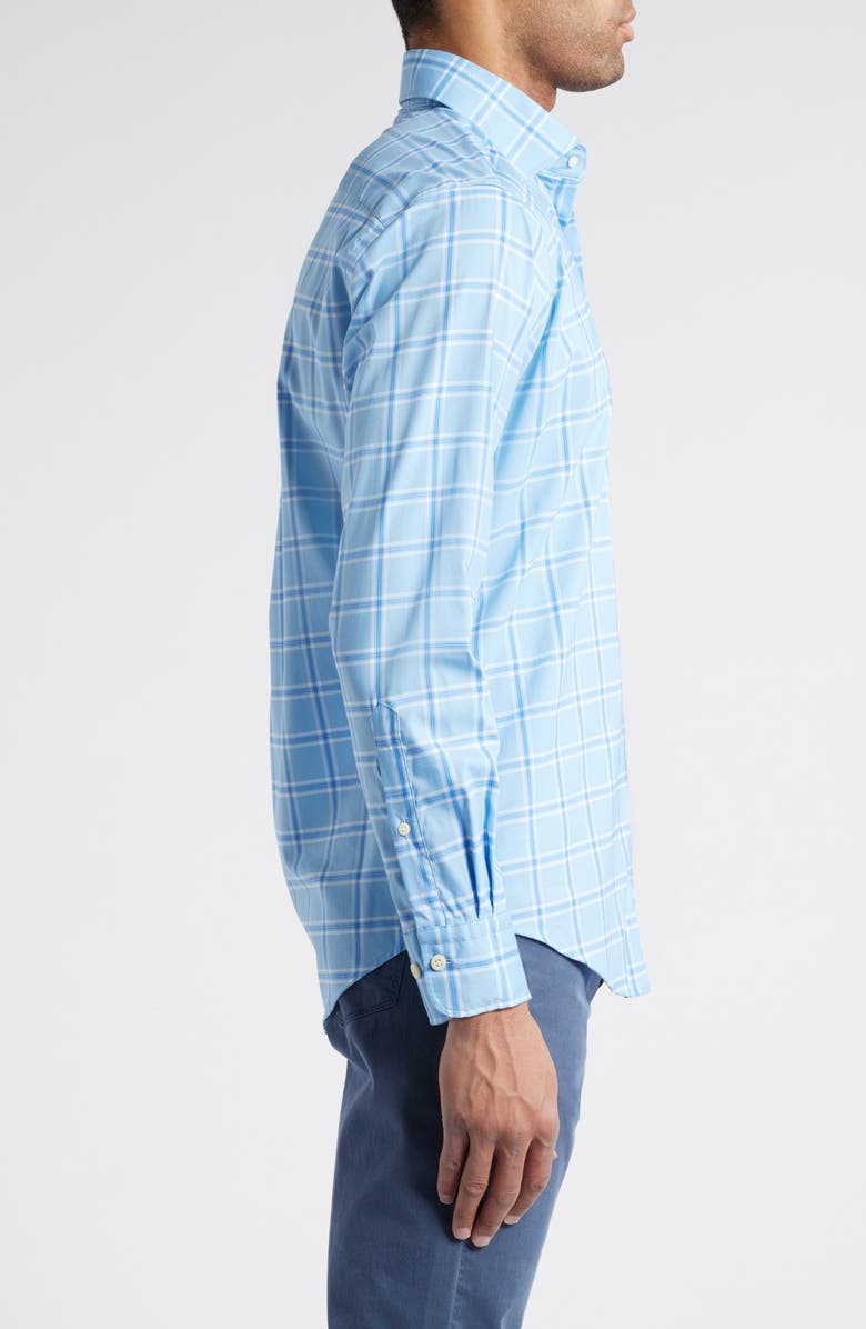 Peter Millar Ullswater Crown Lite Plaid Button-Up Shirt, Alternate, color, Cottage Blue