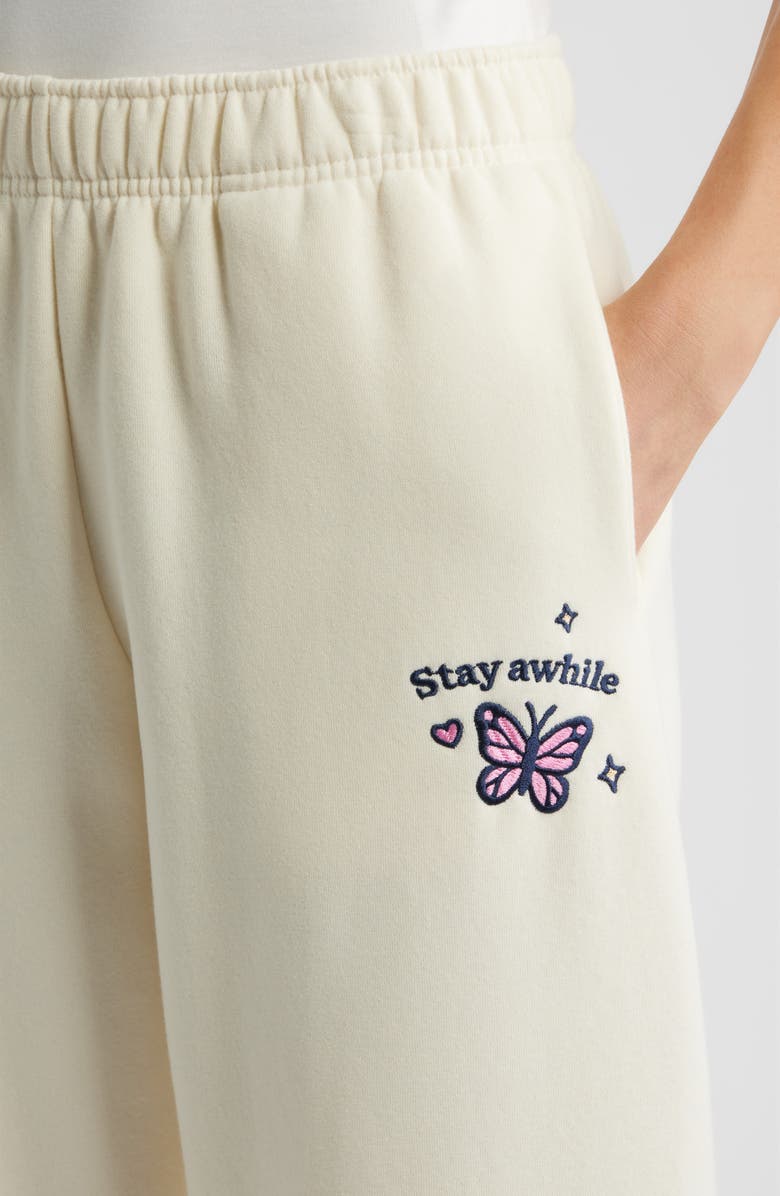 HAPPY CAMP3R World is Better Embroidered Graphic Sweatpants, Alternate, color, Cream