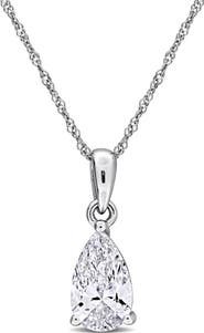 Julianna B. Lab-Grown Diamond Solitaire Pear Necklace 10k