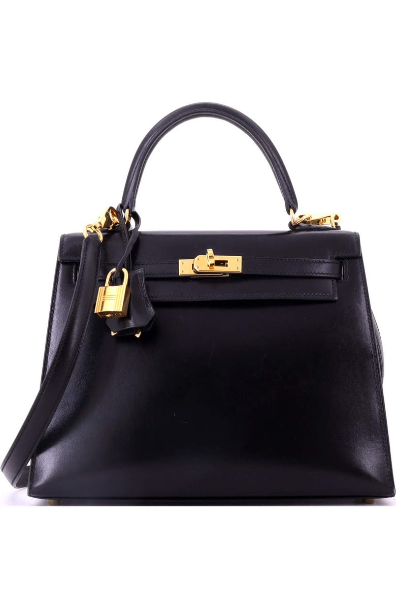 81034712 Kelly Handbag Black Tadelakt with Gold Hardware 25, Main, color,