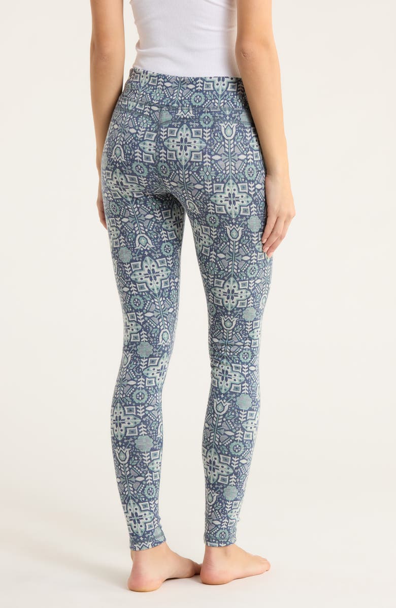 Smartwool Classic Merino Wool Thermal Leggings, Alternate, color, Nightfall Deco Flora