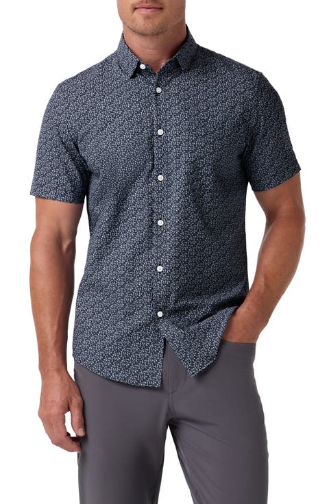 Halyard Trim Fit Short Sleeve Performance Button-Up Shirt
