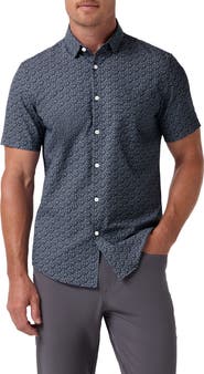 Mizzen+Main Halyard Trim Fit Short Sleeve Performance Button-Up Shirt