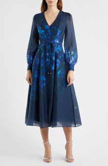 Ever New Kahlani Floral Print Long Sleeve Midi Dress