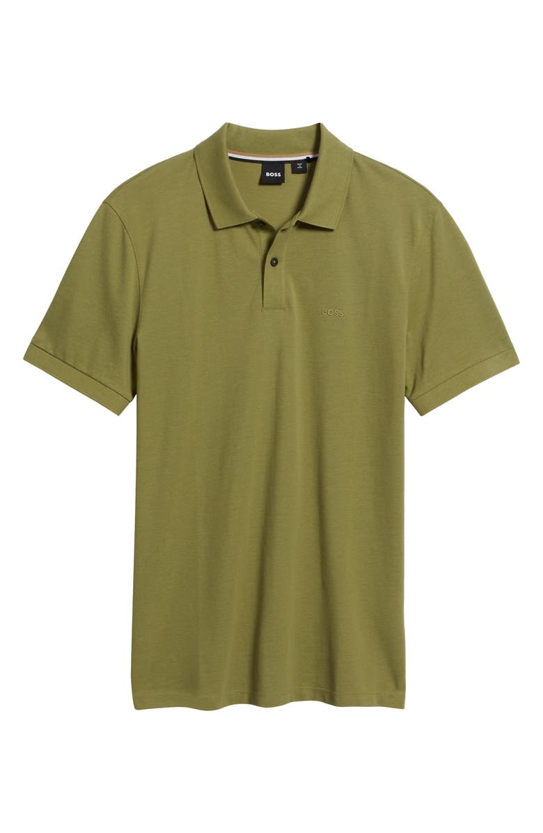 BOSS Pallas Cotton Polo, Main, color, Medium Green