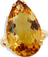 SAVVY CIE JEWELS Sterling Silver & Pear Citrine Ring