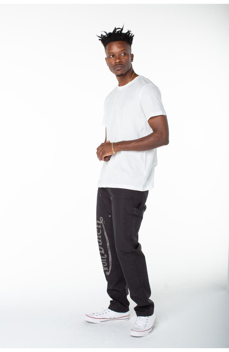 Von Dutch Double Front Straight Leg Carpenter Pants, Alternate, color, Black Soot