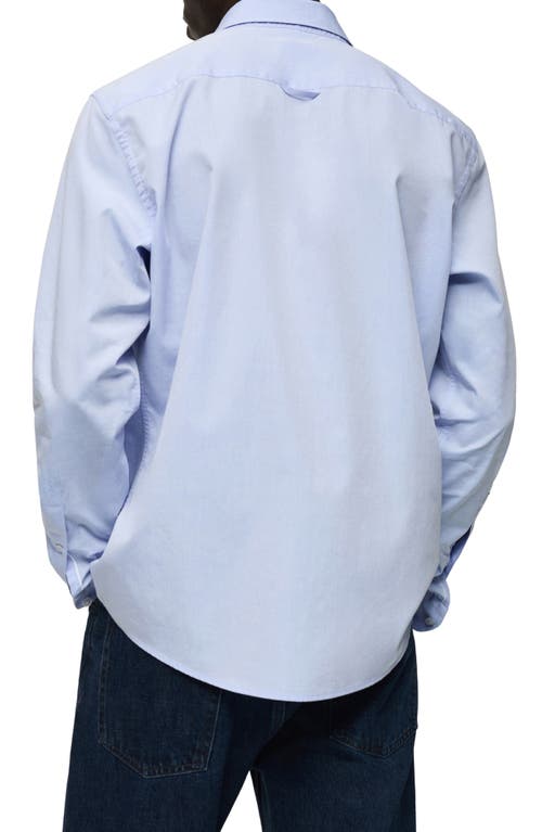 Mango Regular Fit Cotton Button-up Shirt In Blue
