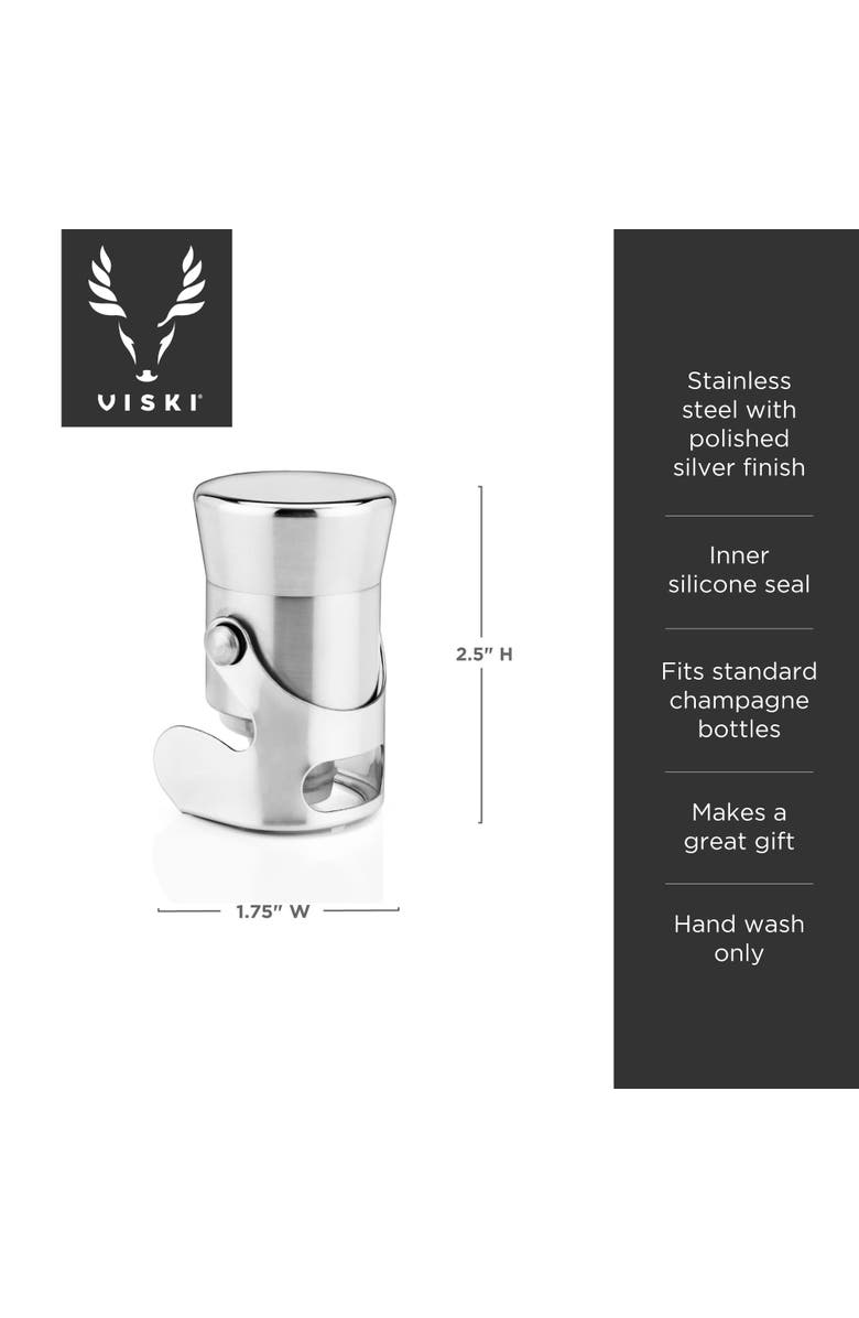 Viski Heavyweight Champagne Stopper, Alternate, color, Harrison