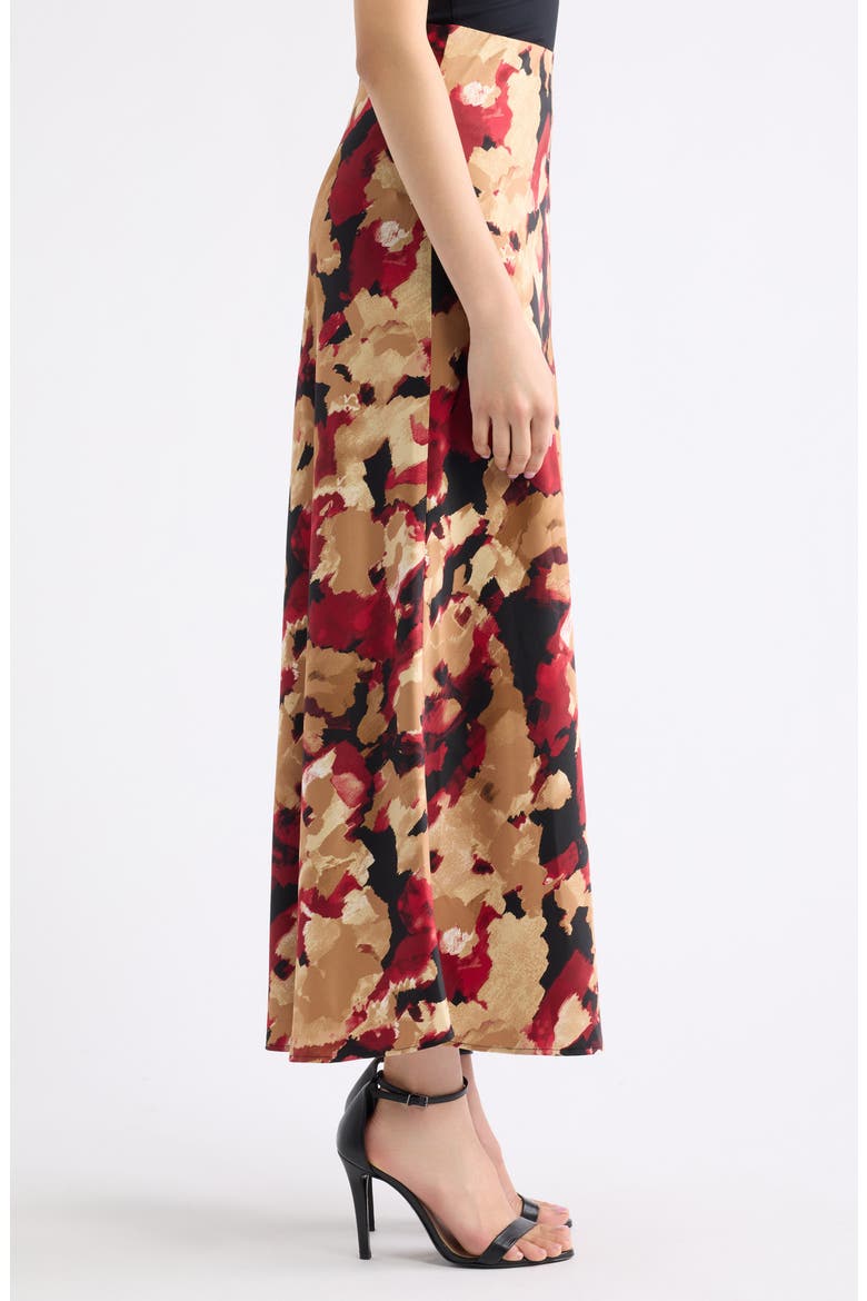 Print Flare Maxi Skirt, Alternate, color, VICUNA MULTI