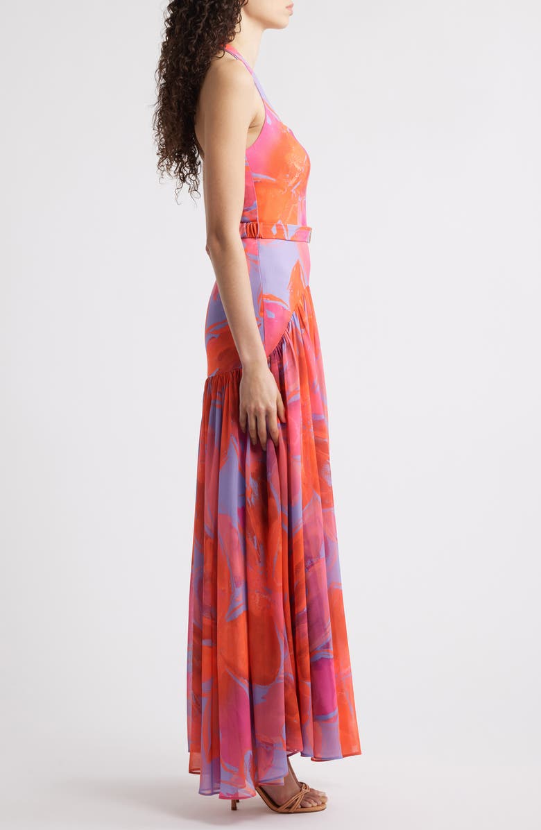 Hutch Aza A-Line Halter Dress, Alternate, color, Purple Gardenia