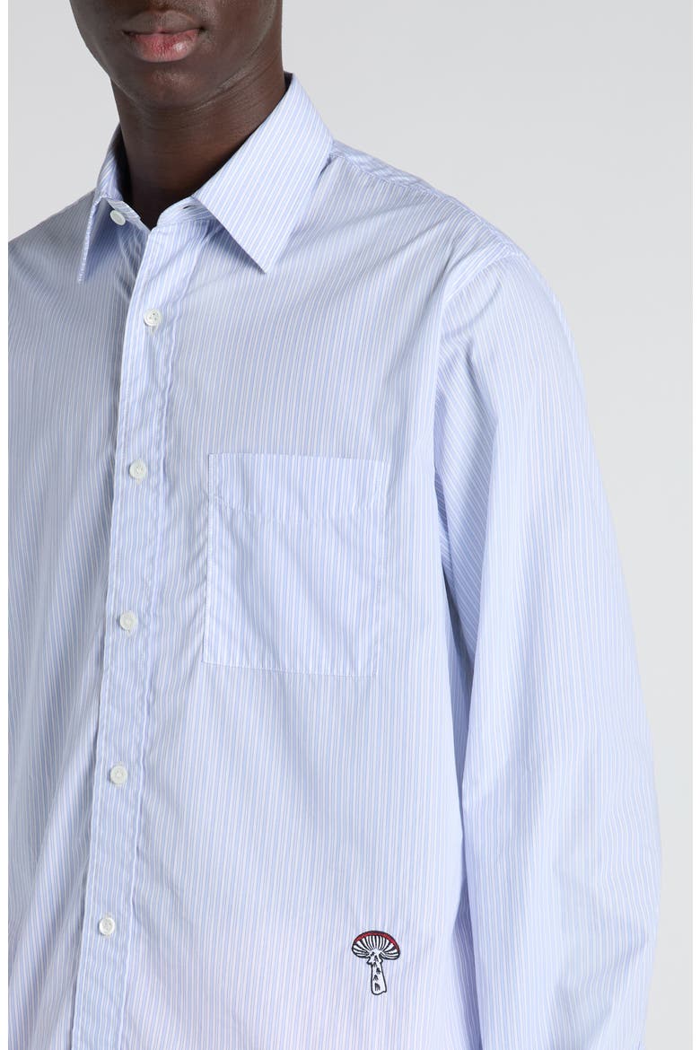 Stripe Cotton Poplin Button-Up Shirt, Alternate, color, 9006 WHITE/ BLUE