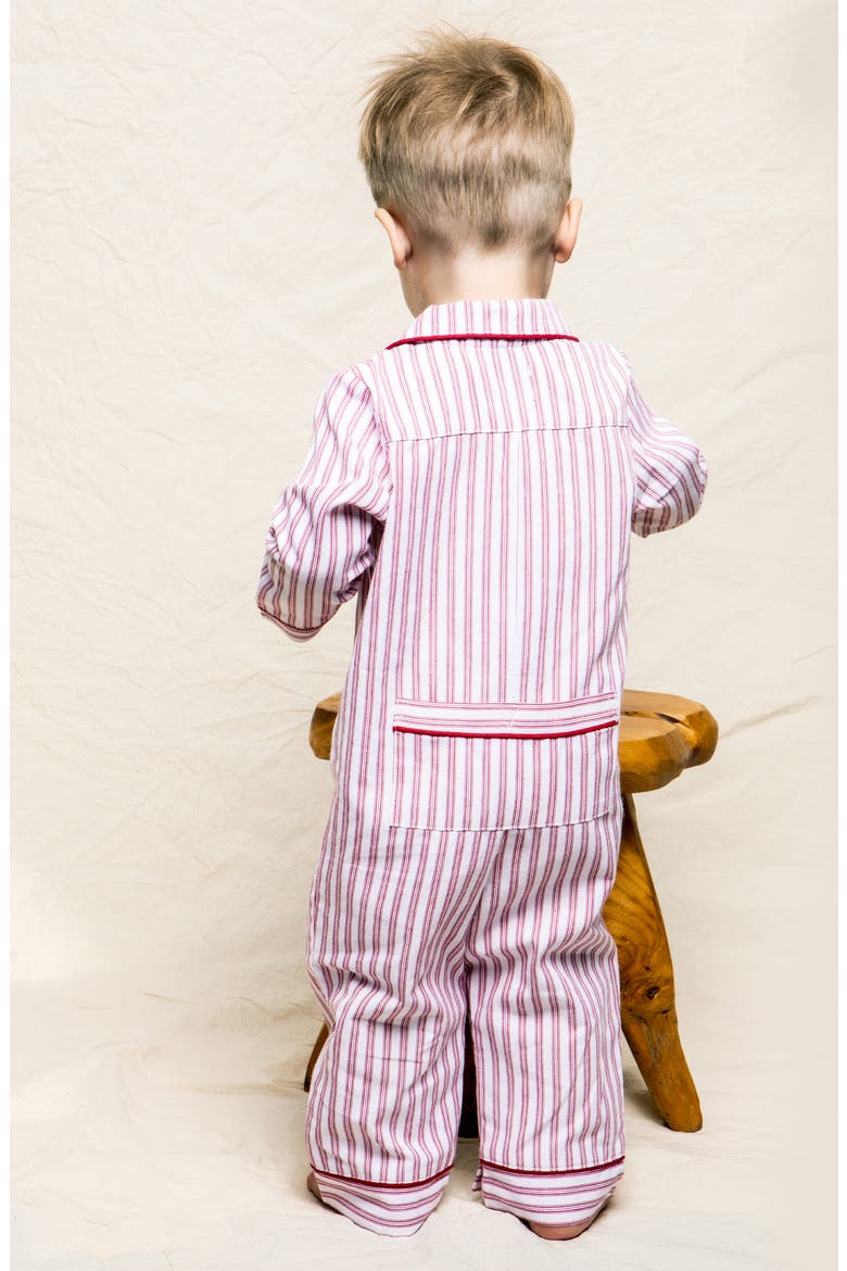 Stripe One-Piece Pajamas, Alternate, color, RED
