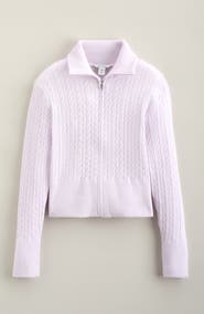 Nordstrom Kids' Cable Knitted Zip Cardigan